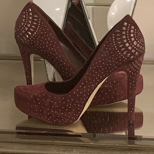 BCBG Burgundy Suede Pump